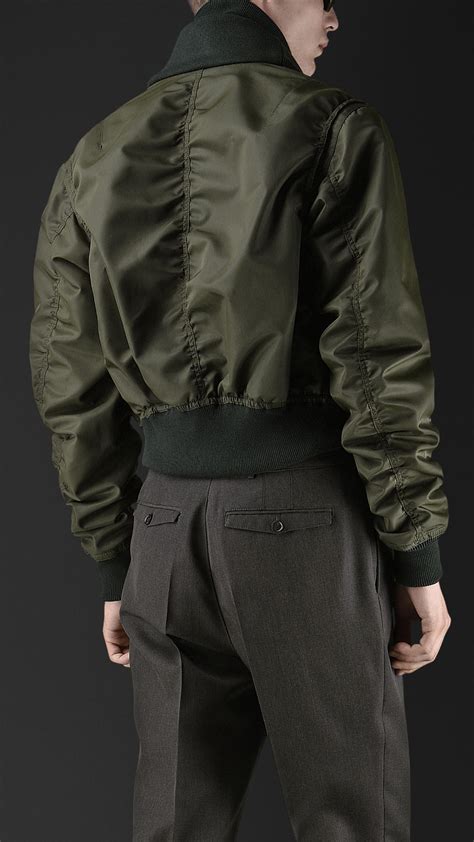 burberry cropped olive green bomber|burberry clothing for men.